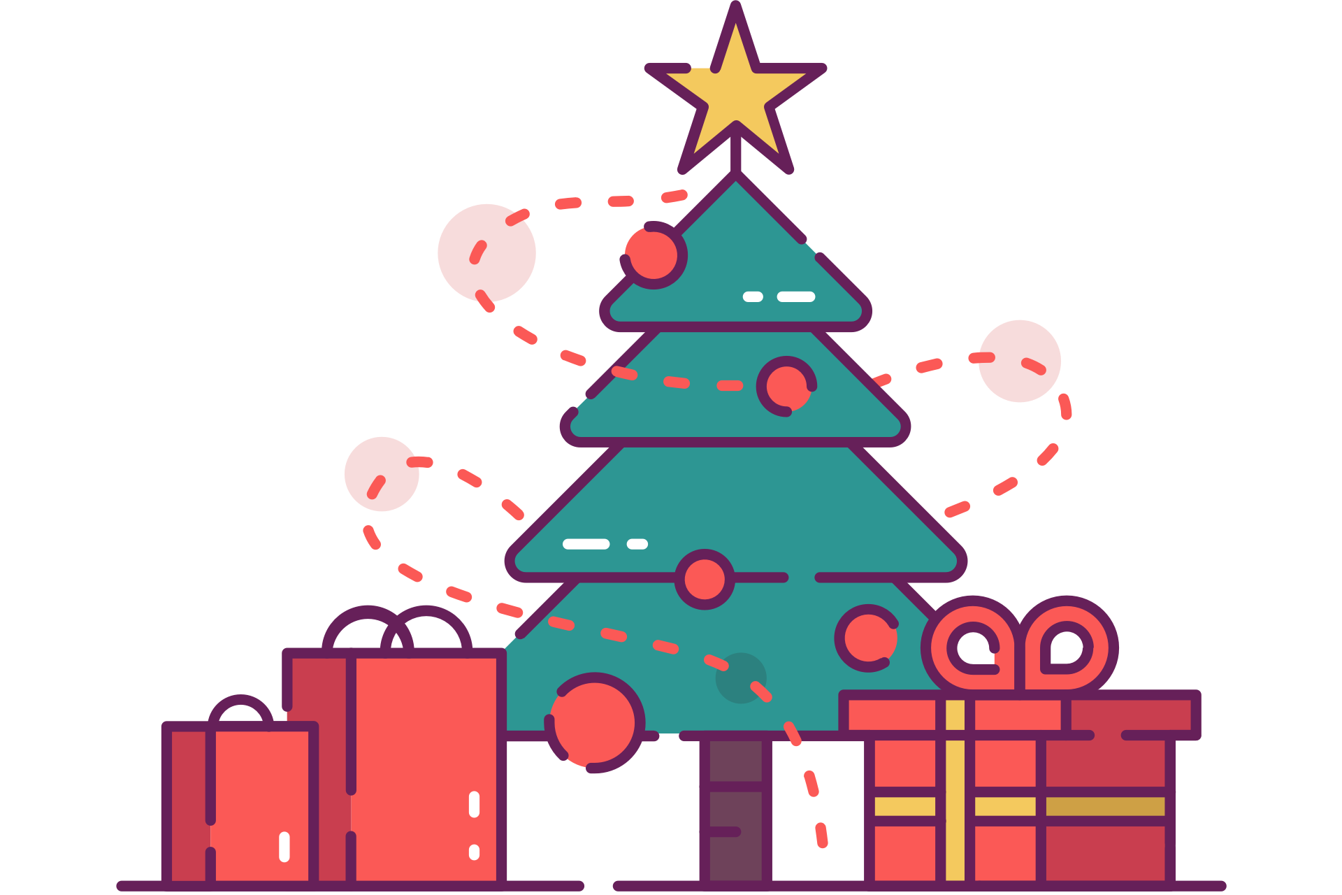 christmas tree with presents clipart